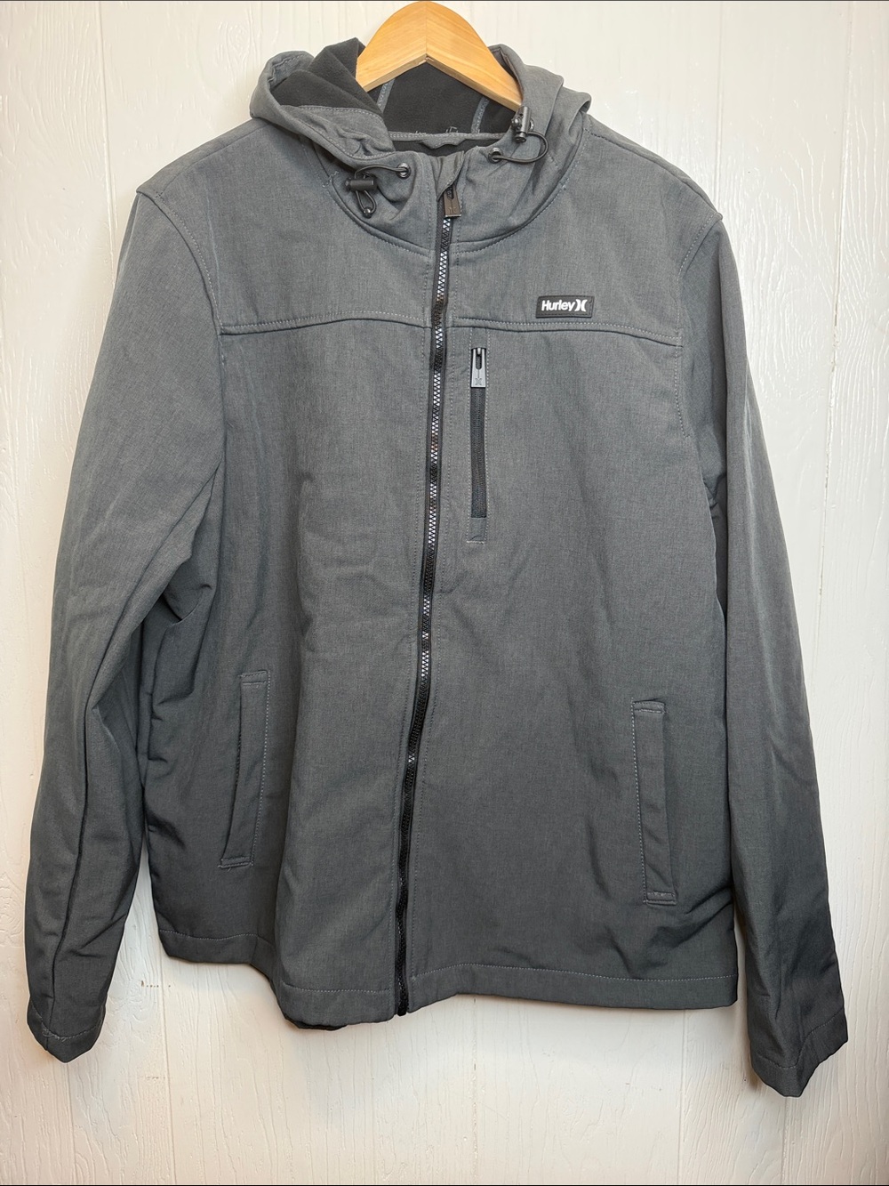 Hurley Mens Soft Shell Micro Fleece Jacket Water Resistant Performance Stretch